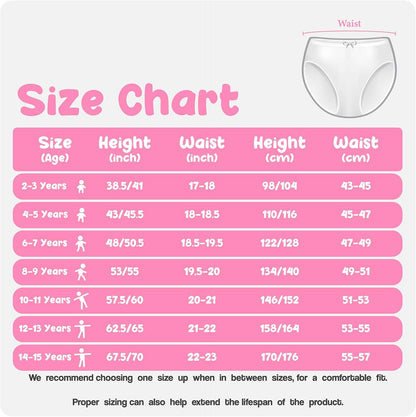 Donella Girls' Soft Cotton Underwear - Kids Bikini Brief Panties for Girls and Toddlers 5-Pack, Age: 2-15