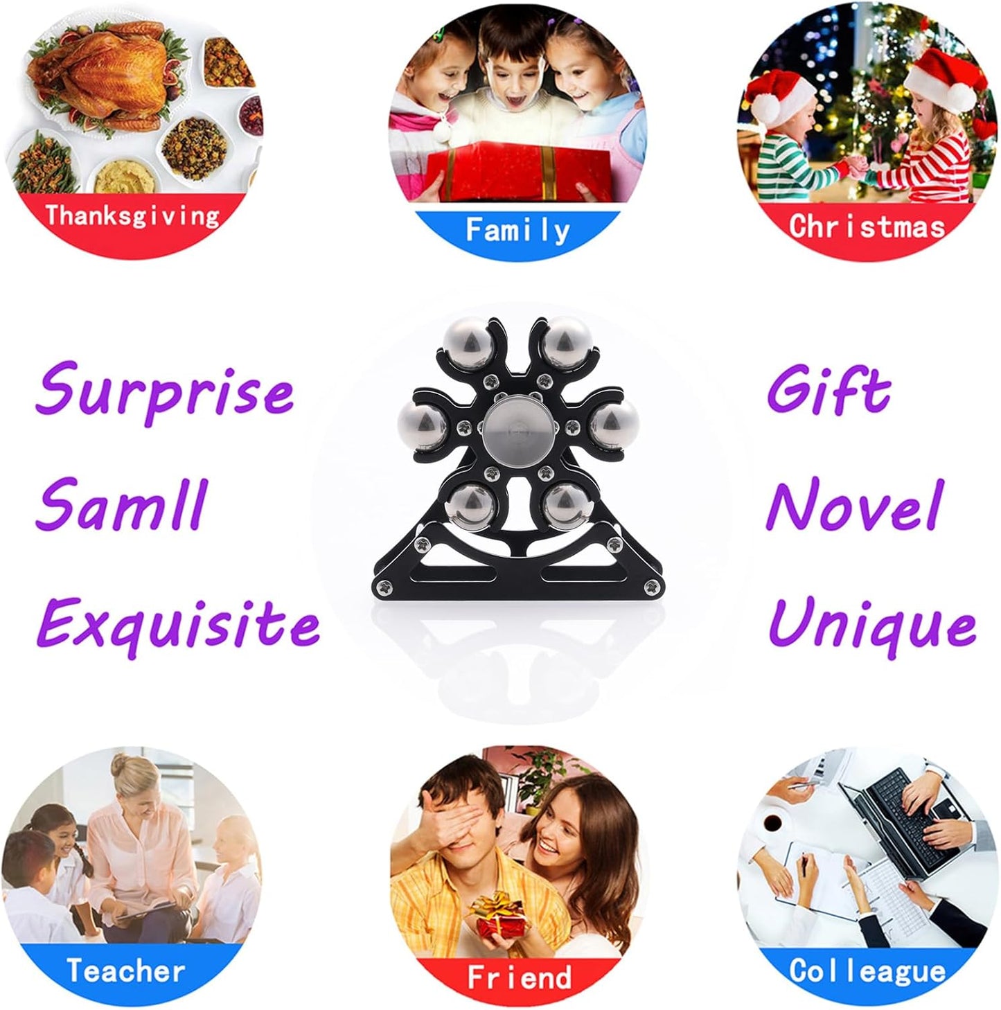 Desk-Fidget-Toys for Ferris-Wheels-Spinner: 4mins Kinetic-Metal-Spinner, Cool-Gadgets-Stuff for Kid Children Teen Adult EDC-Toy, ADHD Tools Stress Relief for Office Home School Men Woman Christmas