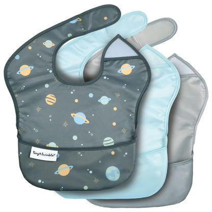 Tiny Twinkle Mess Proof Baby Bibs for Eating - Waterproof, Wipeable Bibs - Toddler Bibs - Travel
