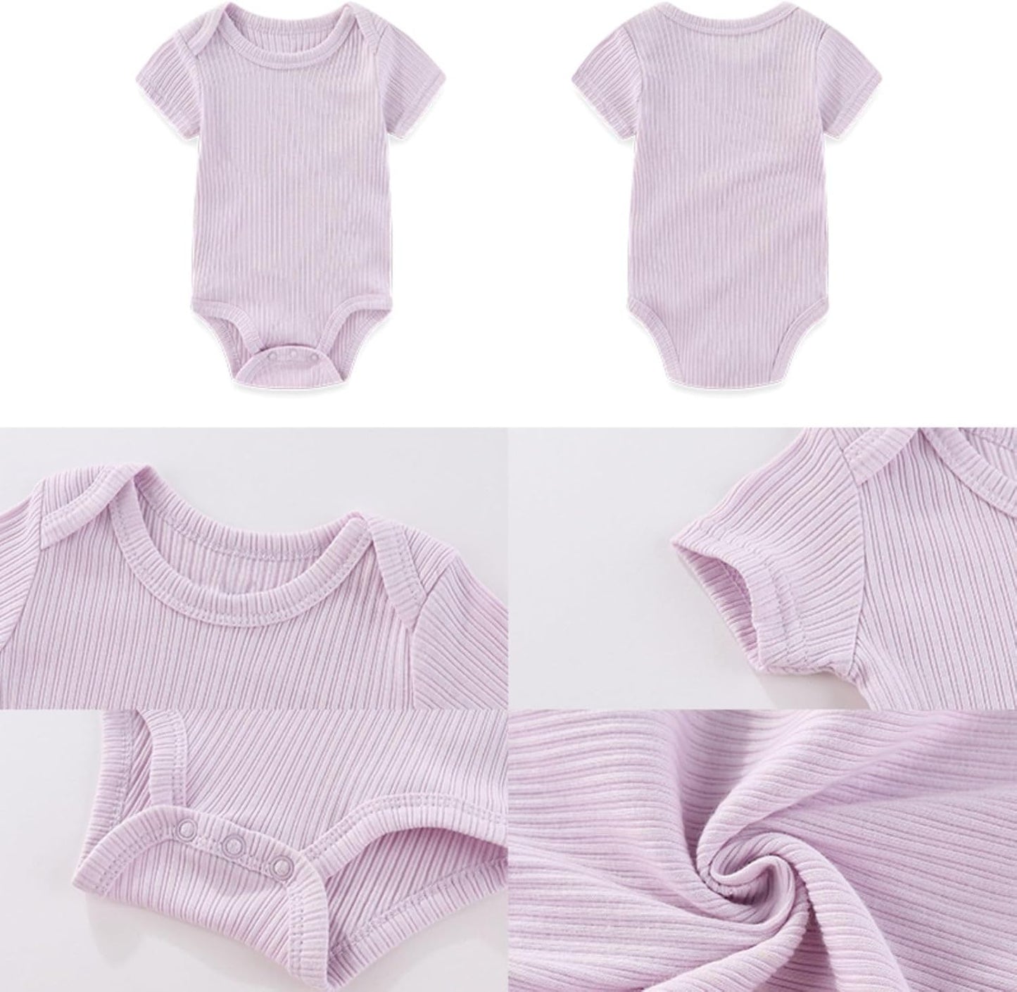 Four Seasons Baby Boy Girl Bodysuits 5-Pack Cotton Comfort Short Sleeve Baby Clothes Soft Infant Outfits