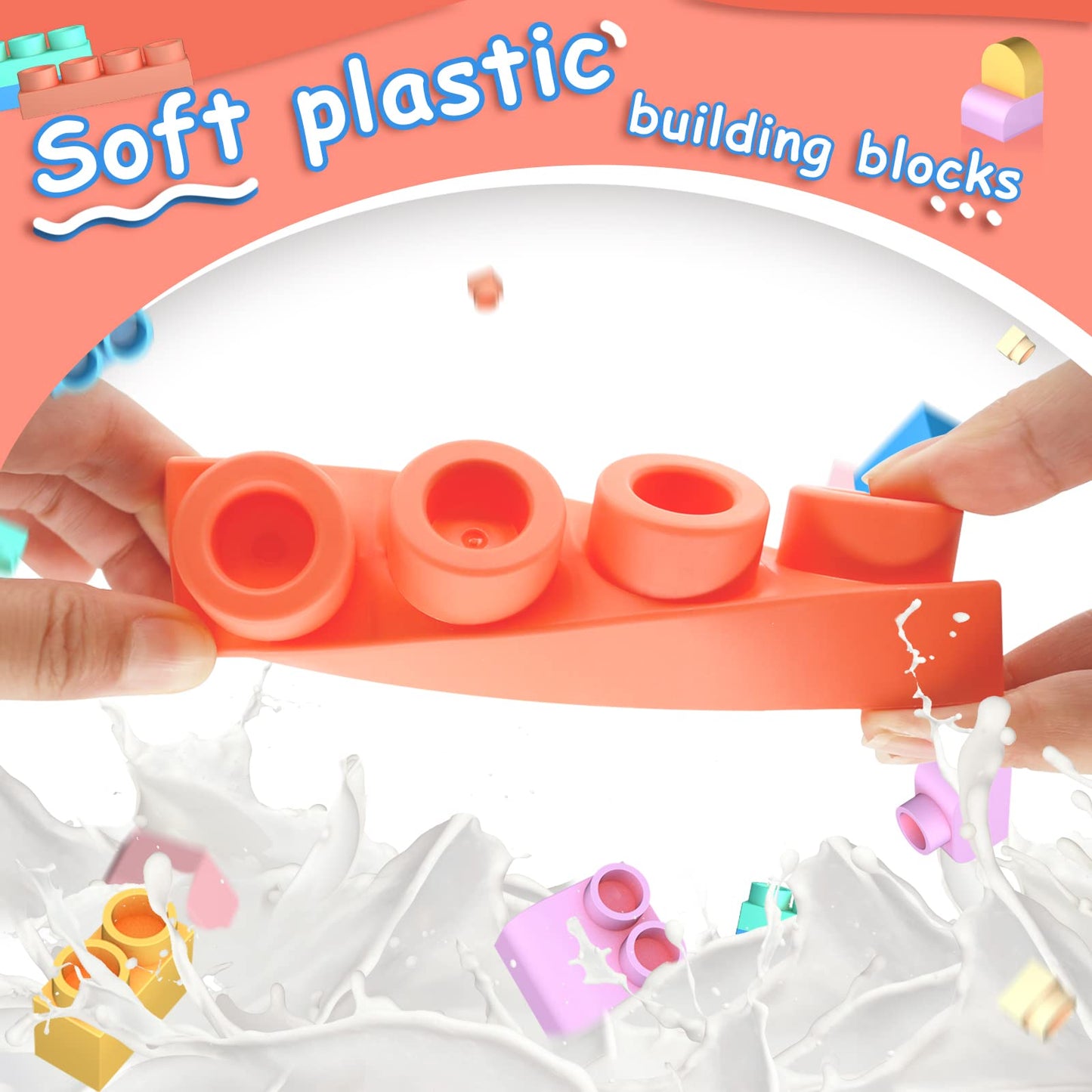 78 Pcs Top STEM Soft Building Block Sets for Kids Aged 18 months to 6 years.Mega Blocks for