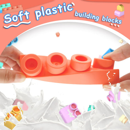 78 Pcs Top STEM Soft Building Block Sets for Kids Aged 18 months to 6 years.Mega Blocks for