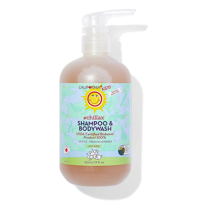 California Kids Chillax Shampoo and Bodywash | 100% Plant-Based | Gentle Skincare | Lavender