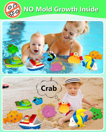 Bath Toys for Kids Ages 1-3 - Mold Free Bath Toy for Babies 6-12 Months - Toddler Pool Bathtub