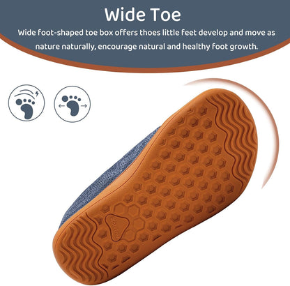 WateLves Toddler Little Kids Wide Barefoot Shoes The First Walking Shoes Girls Boys Breathable Zero Drop Minimalist Sneakers with Wide Toe Box Natural to Grow