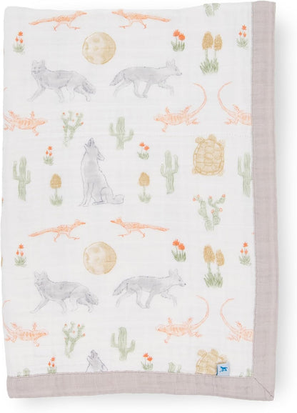 Little Unicorn Newborn Receiving Quilt | Ultra- Soft, Multi-Layered Muslin Fabric | Gift for
