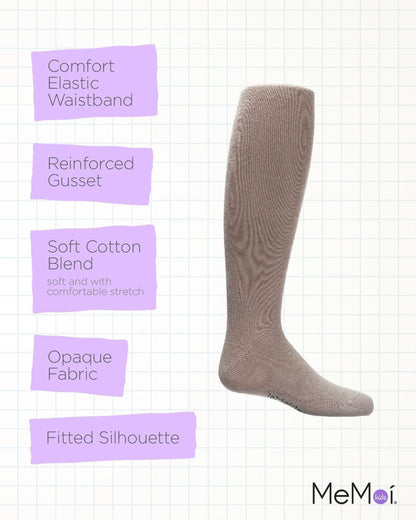 MeMoi Soft Pima Cotton Tights for Girls, Soft and Lightweight Opaque Tights for girls - Sizes 8 to 16