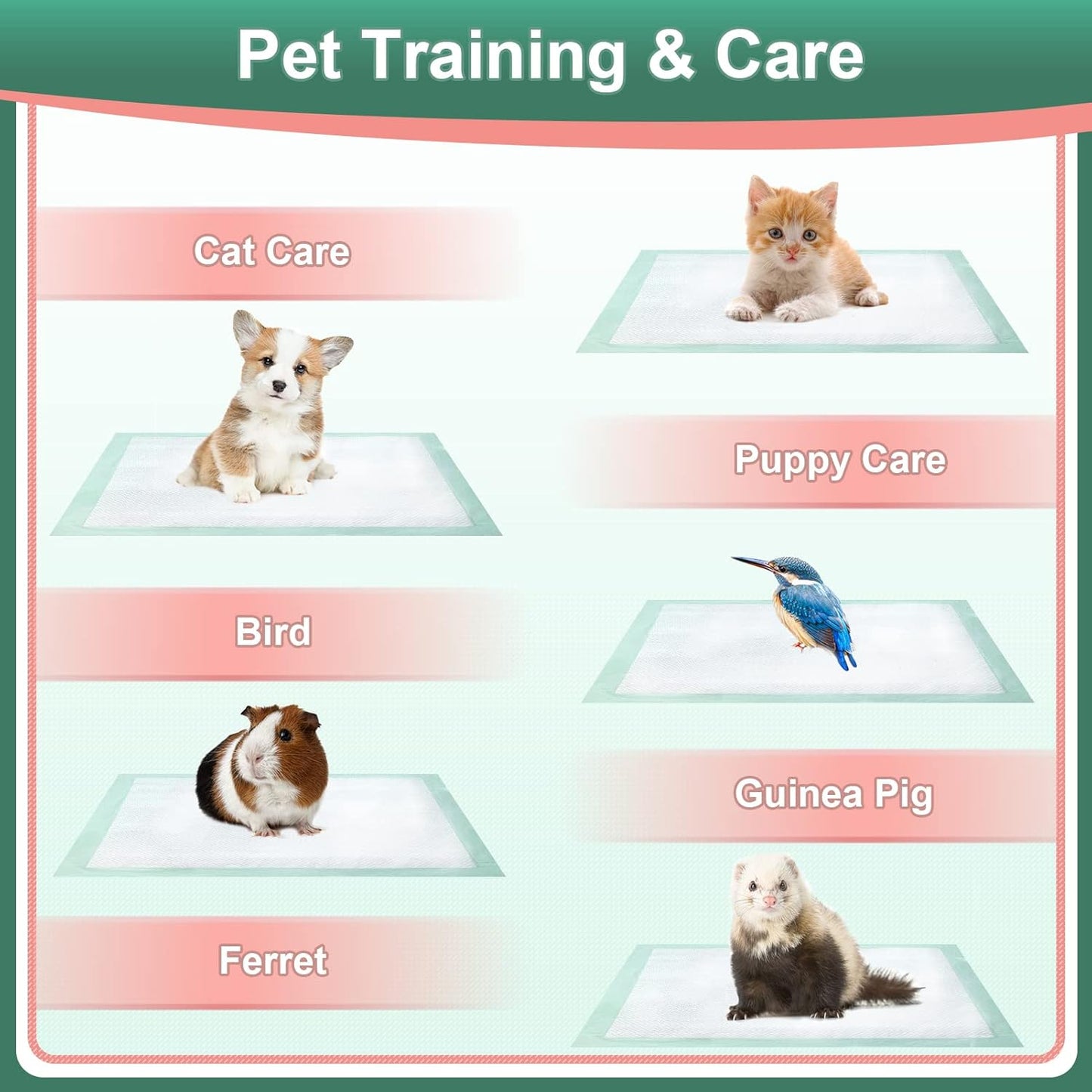 Disposable Underpads 17"×24"(200 pcs) Light Absorbent Bed Pads Small Chucks Pads for Kids, Puppy, Cat and Tioilet