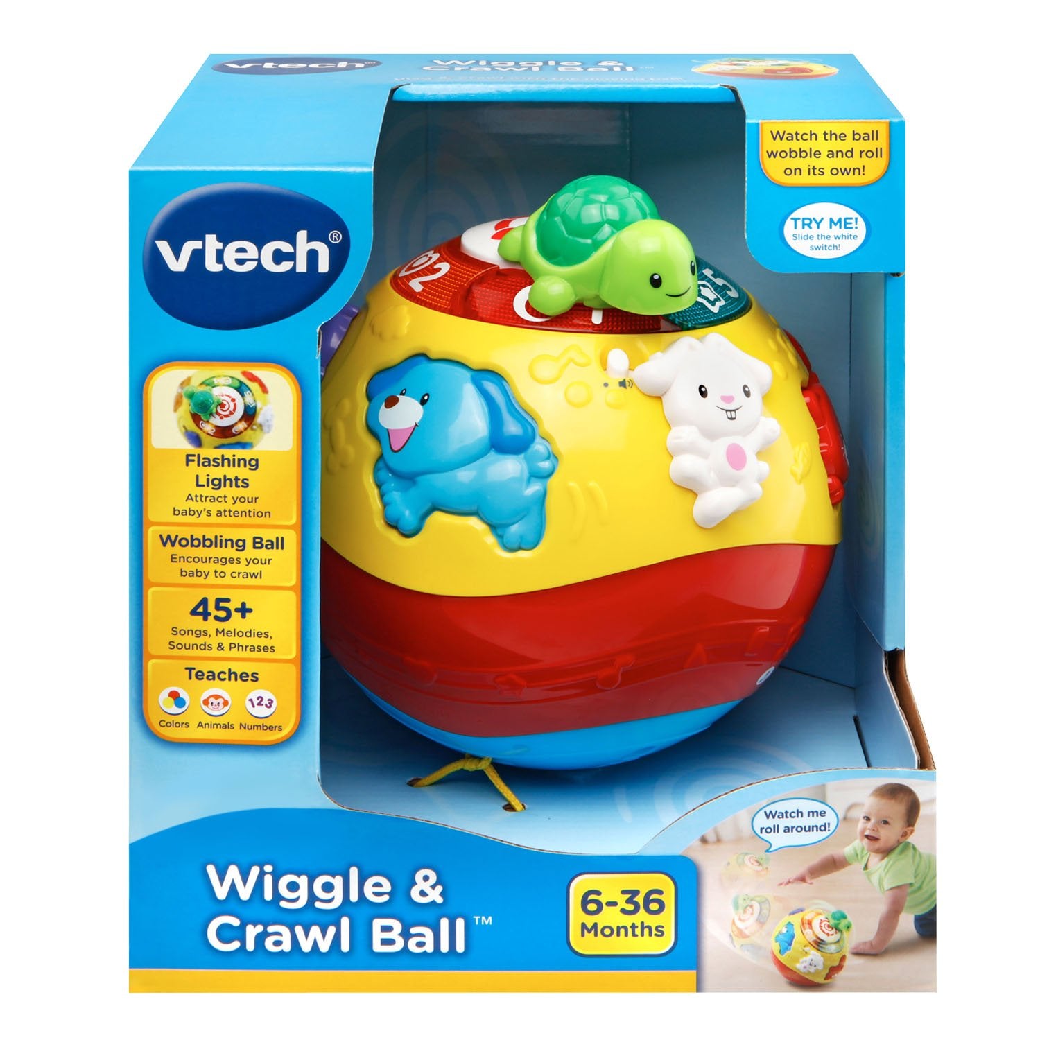VTech Wiggle and Crawl Ball, Multicolor