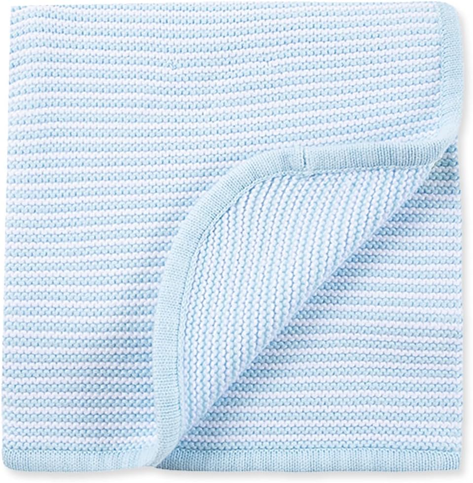 Little Me Knit Baby Blanket – 100% Soft Cotton, Snuggly and Breathable, Perfect as a Swaddle