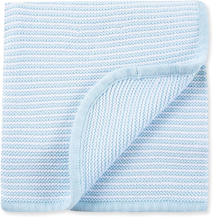 Little Me Knit Baby Blanket – 100% Soft Cotton, Snuggly and Breathable, Perfect as a Swaddle