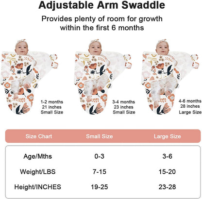 HOUSBAY 100% Cotton Baby Swaddle Sleep Sacks for Newborn Swaddling Blankets Adjustable 2-Way Zipper