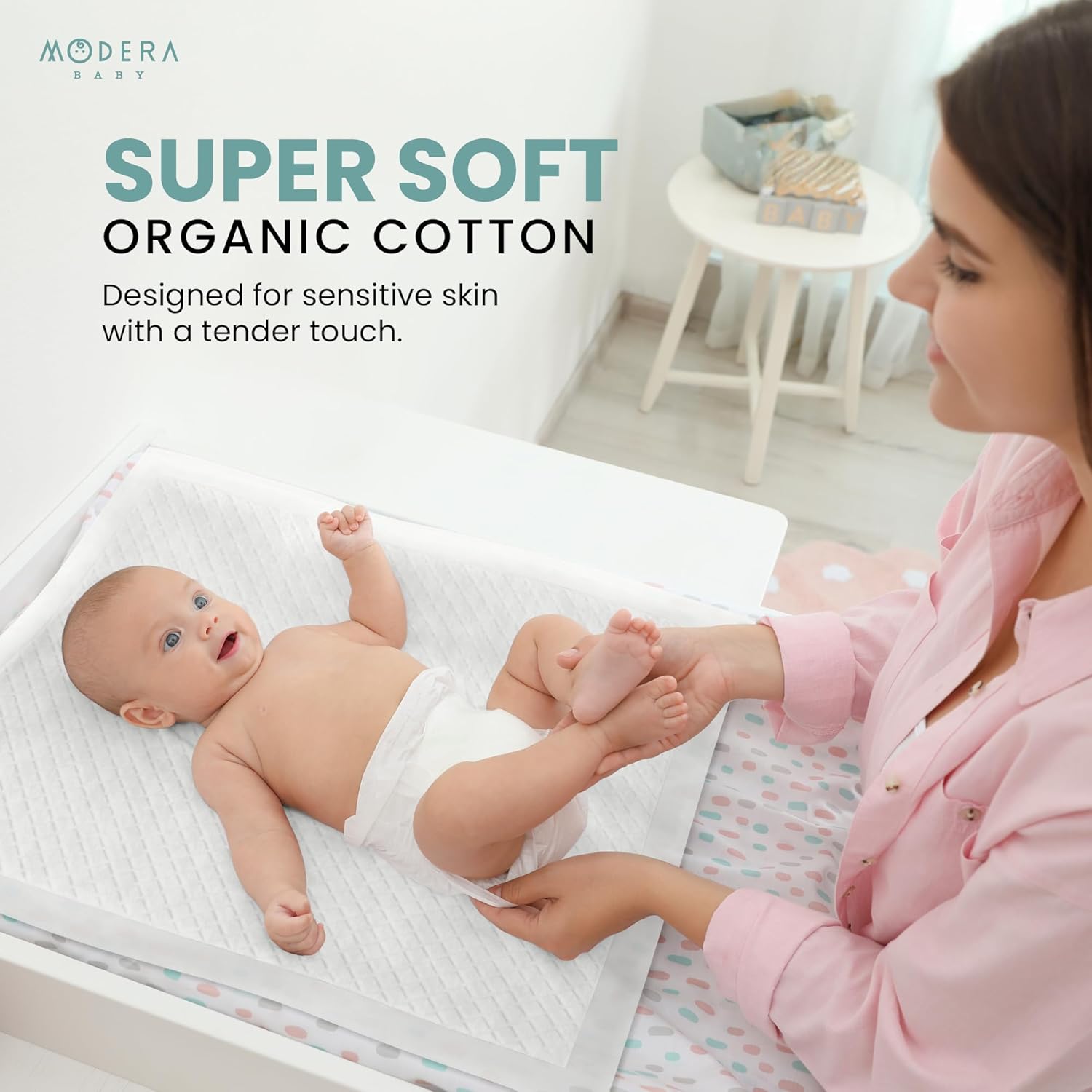 Organic Cotton Disposable Changing Pad Liners | Large 18x24 Hypoallergenic Ultra Absorbent &