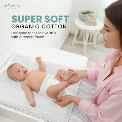 Organic Cotton Disposable Changing Pad Liners | Large 18x24 Hypoallergenic Ultra Absorbent &