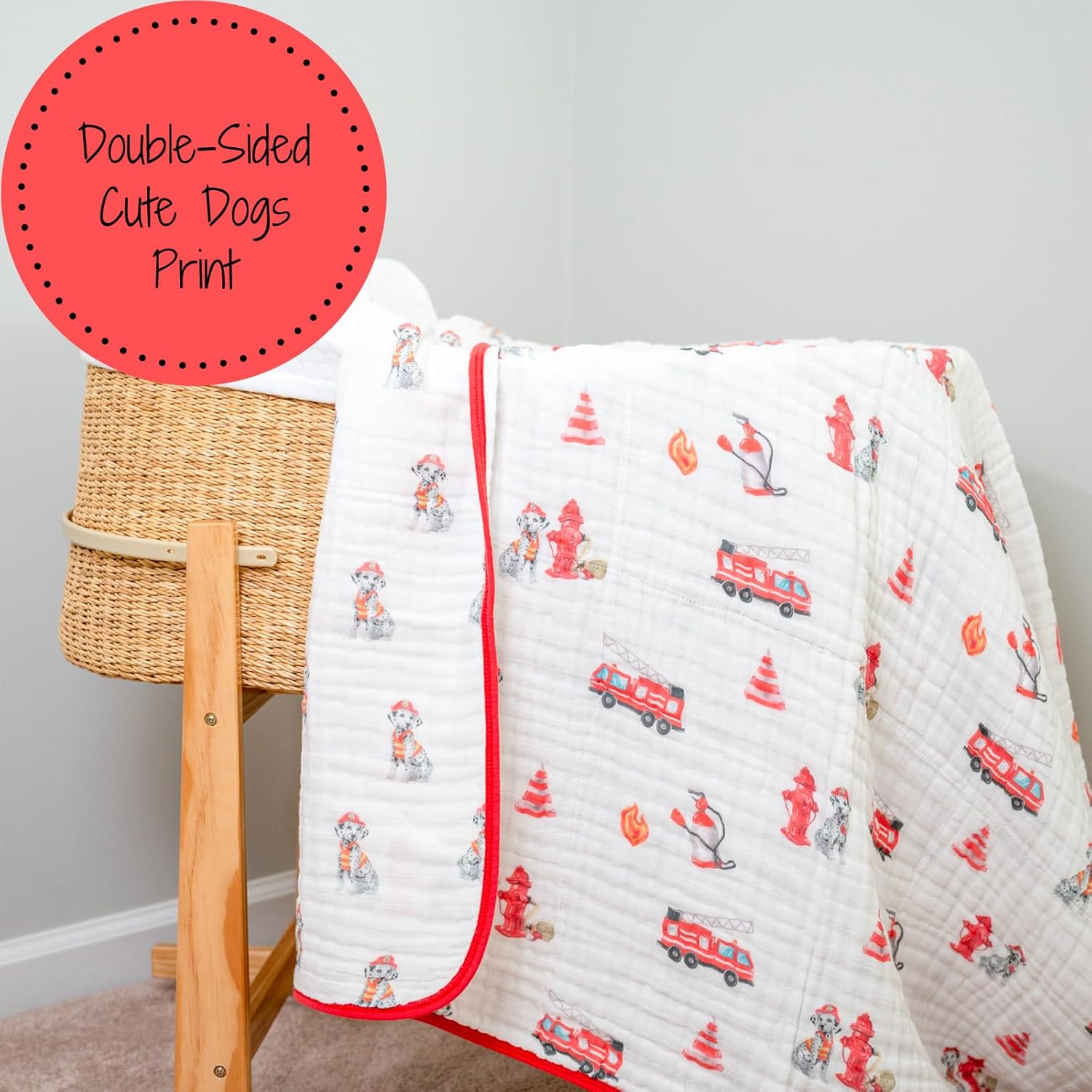 LollyBanks Muslin Baby Blanket 100% Organic Cotton, Muslin Quilt Lightweight, 6 Layers Baby