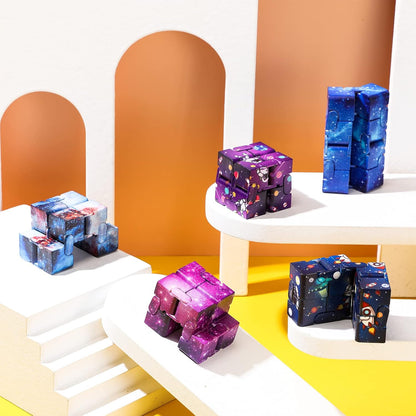 Galaxy Infinity Space Astronaut Infinity Toy Stress and Anxiety Relief Cool Hand Mini Kill Time Cube Toys for ADHD Teens Adults, 5 Styles (Graceful Style, 20 Pieces)