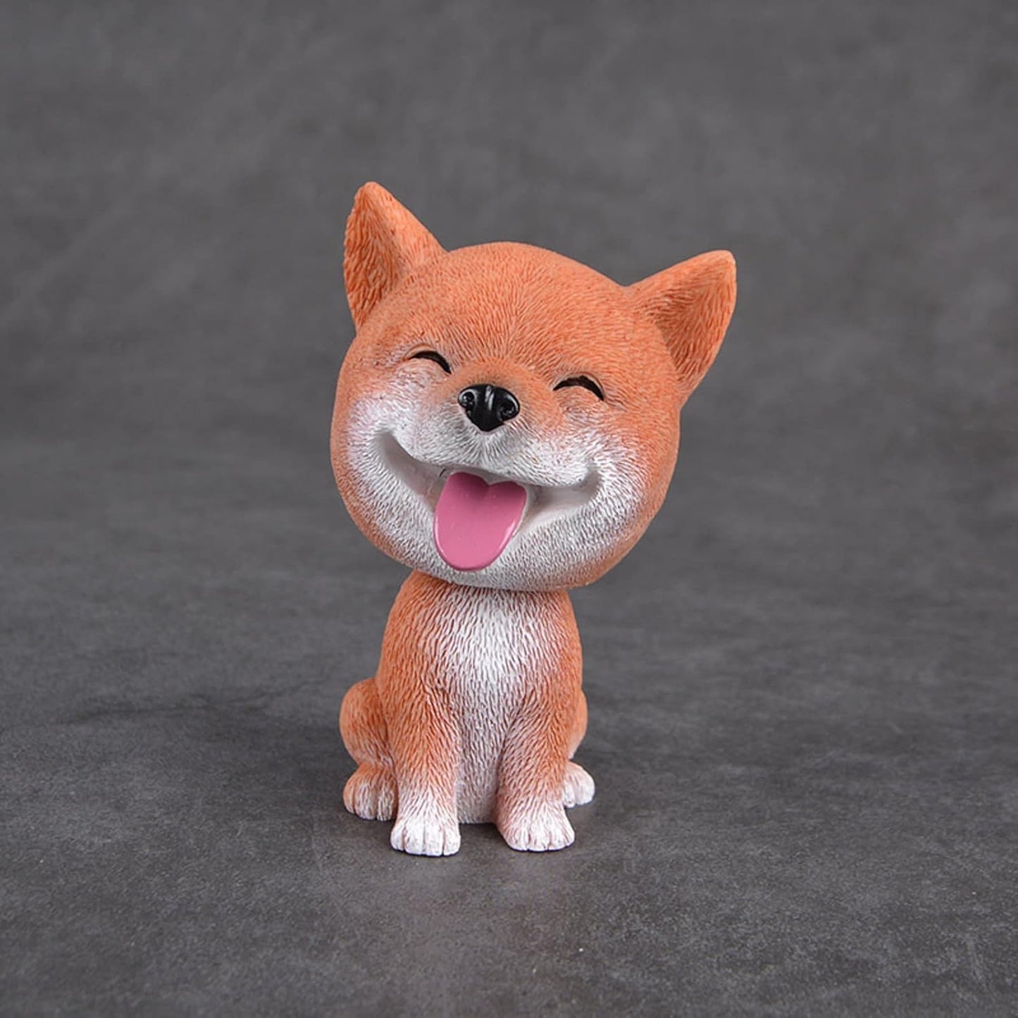 Resin Bobbing Head Dog Figurines Mini Bobblehead Puppy for Home Office Desk Car Dashboards Decor Ornaments (Shibainu)