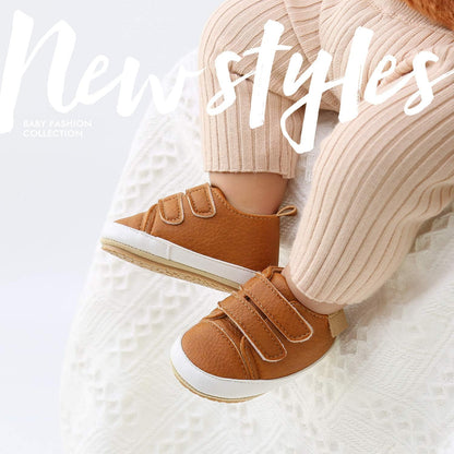 SOFMUO Baby Boys Girls High Top Ankle PU Leather Sneakers Soft Rubber Sole Infant Moccasins Newborn Oxford Loafers Anti-Slip Toddler Wedding Uniform Dress Shoes