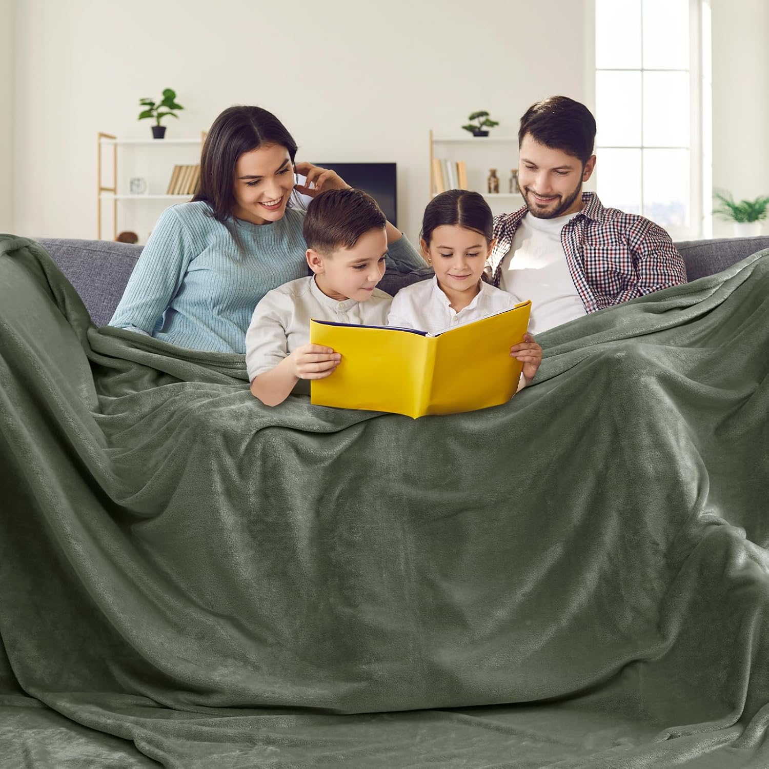 PHF Oversized King Fleece Blanket 120"x120", No Shed No Pilling Big Soft Blanket, Extra Large 10'x