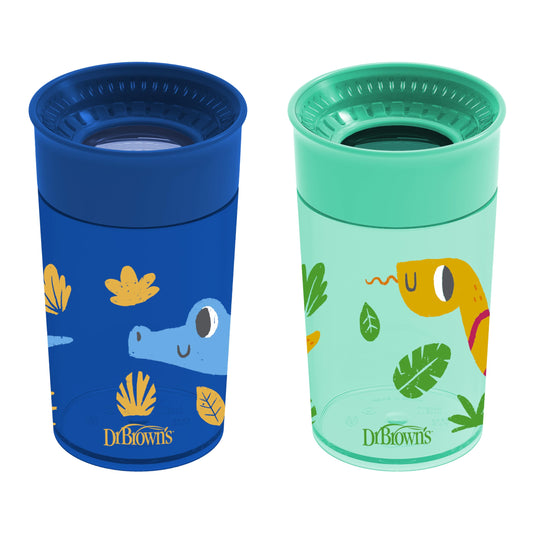 Dr. Brown's Milestones Cheers 360 Spoutless Transition Cup, Travel Friendly and Leak-Free Sippy