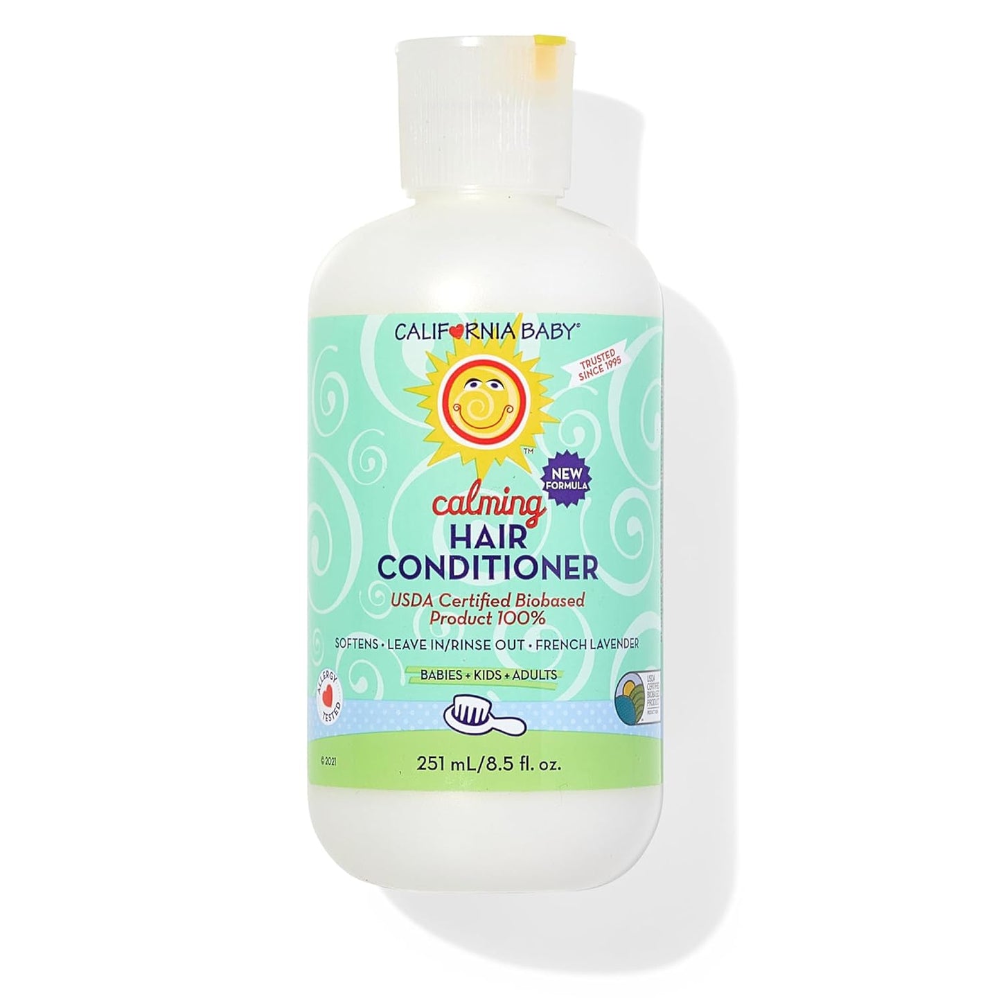 California Baby Calming Hair Conditioner | 100% Plant-Based Kids Conditioner | Rinse-out or Leave