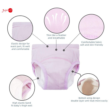 Joyo roy Potty Training Pants New Double Thigh Wings Training Panties 100% Cotton Toddler Training Underwear 2t Potty Training Underwear for Girls Training Underwear 2t-3t Toilet Training Pants