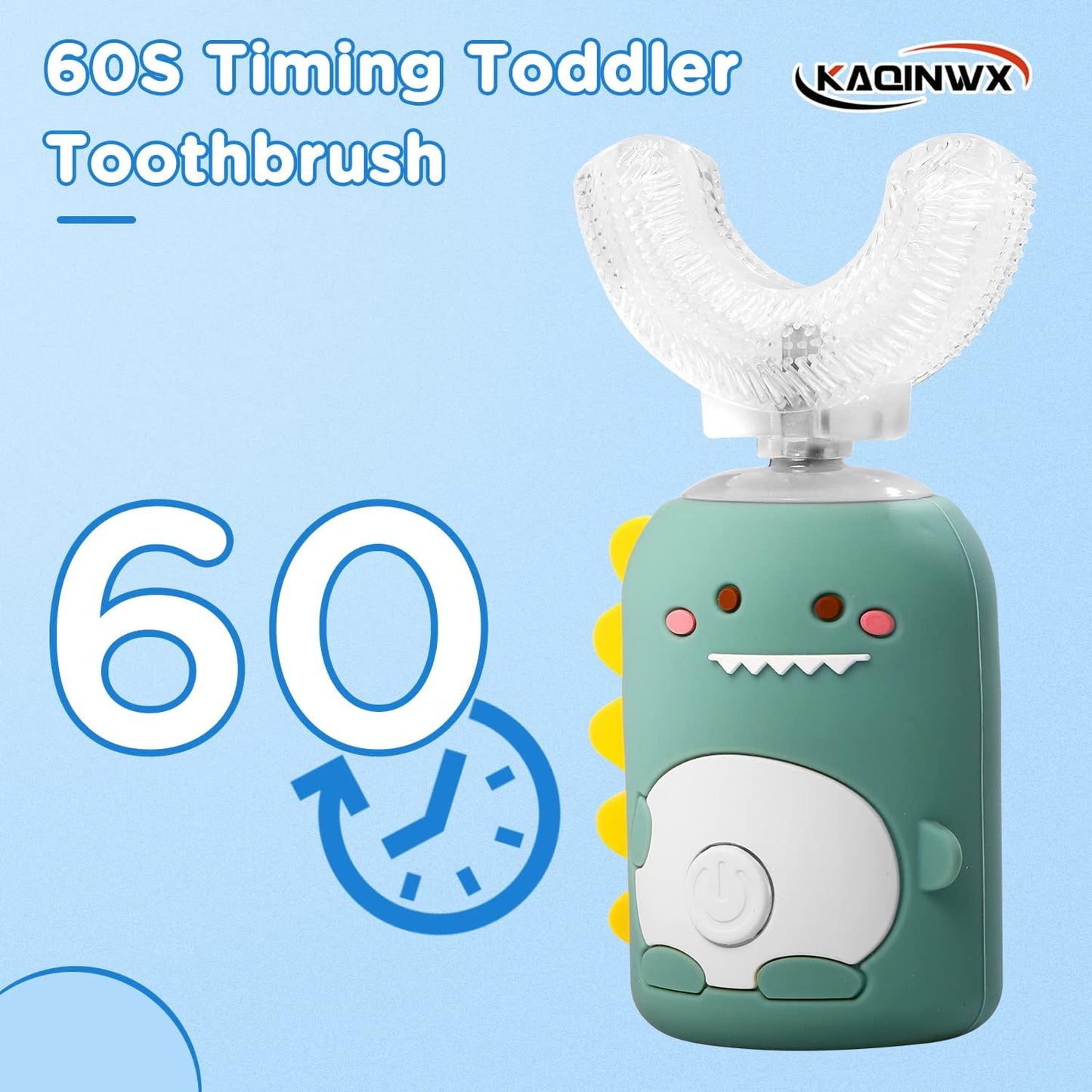 Kids U Shaped Electric Toothbrush for Age 2-12, Rechargeable Toddler Toothbrush with Smart Timer &