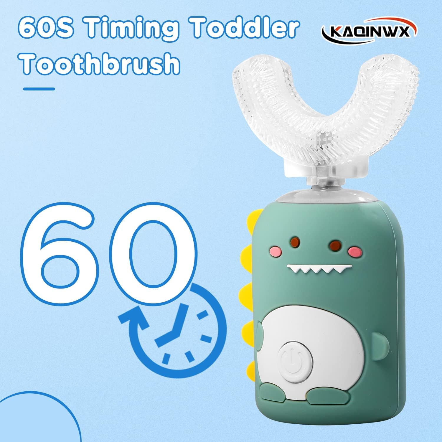 Kids U Shaped Electric Toothbrush for Age 2-12, Rechargeable Toddler Toothbrush with Smart Timer &