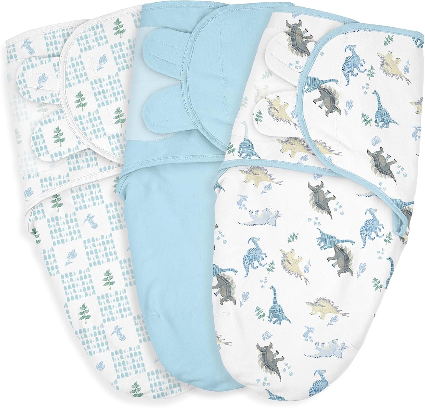 Baby Swaddle Sacks, 3-Pack Newborn Organic Cotton Swaddle Wrap, Adjustable Swaddling Blankets