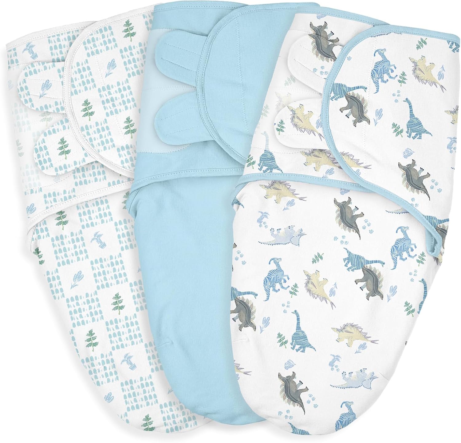 Baby Swaddle Sacks, 3-Pack Newborn Organic Cotton Swaddle Wrap, Adjustable Swaddling Blankets
