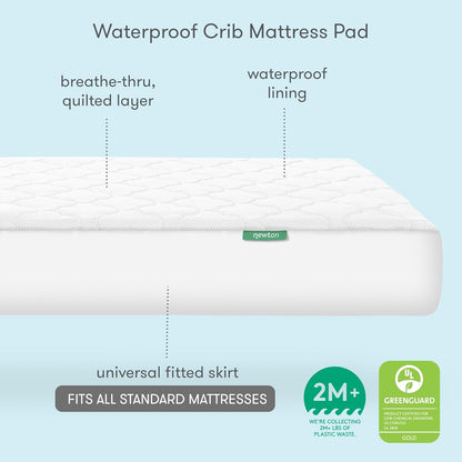 Newton Baby Waterproof Crib Mattress Pad | Ultra-Breathable Quilted Layer for Comfort & Universal