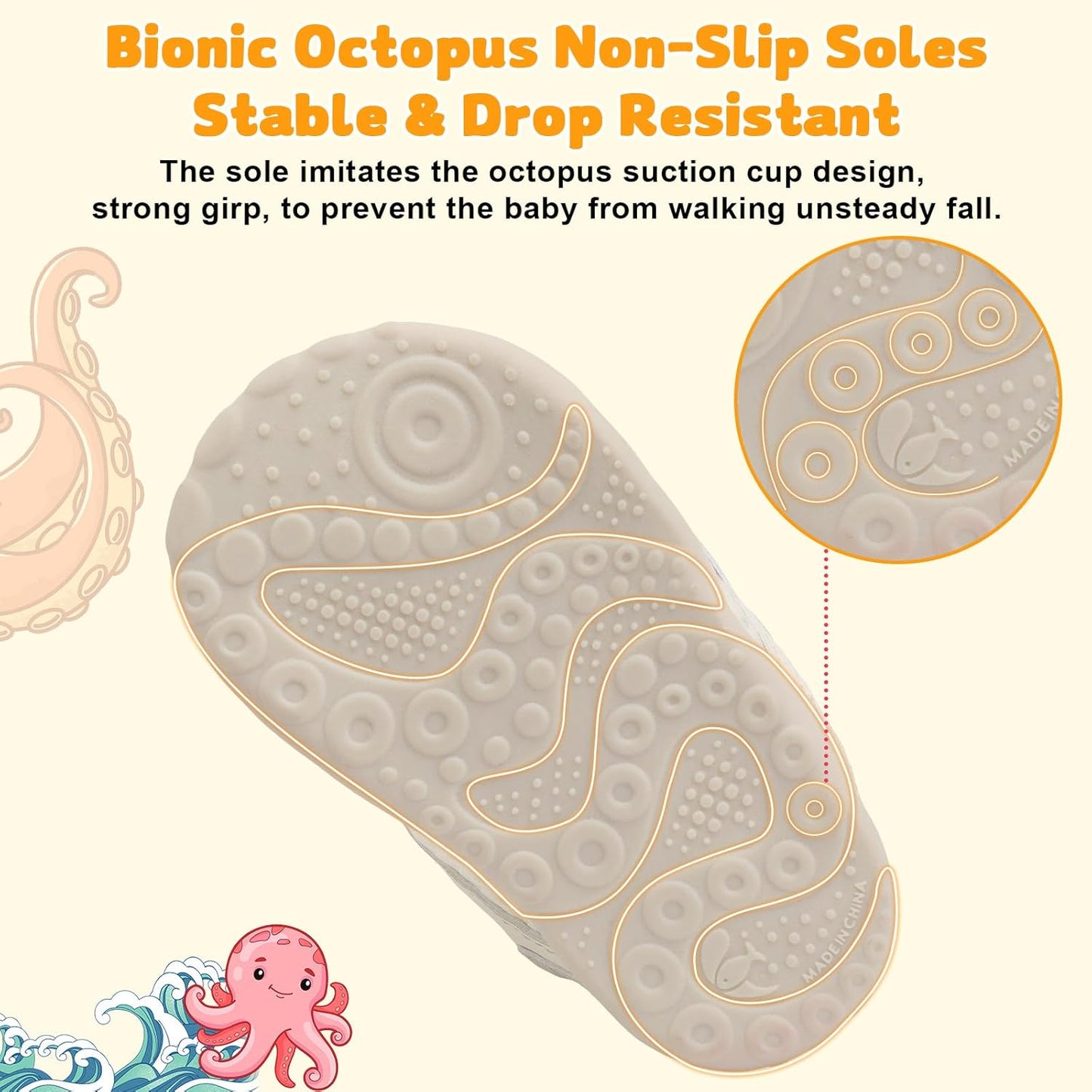 FEETCITY Wide Baby Shoes Boys Girls Baby Barefoot Shoes Breathable Infant Walking Shoe Crib Sock Shoe Toddler Sneakers Flexible