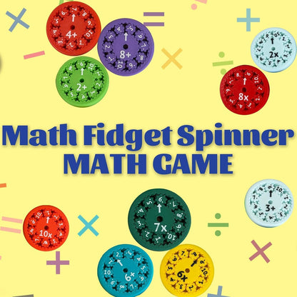 Math Fidget Spinners, Math Facts Fidget Spinners, Math Fact Fidget Spinner, Fidget Learning Game Toy, Round Math Fidget Spinner Children Counting Toys Learning Early Education(Multiplication 9PCS)