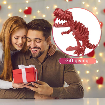 3D Printed Dinosaur Bones Tyrannosaurus Rex Skeleton with Movable Joints, 3D Model Skull T-Rex, Flexible Articulated Dinosaur Fidget Toys Adults for Autism/ADHD