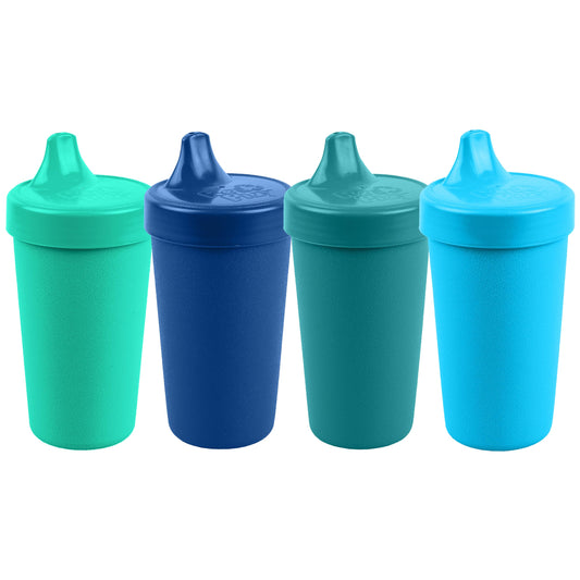 Re-Play Spill-Proof Sippy Cups for Toddlers - Kids Reusable 10 Oz Set of 4, Dishwasher & Microwave