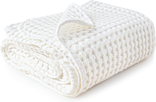 Konssy Waffle Baby Blanket - Soft & Cozy Nursery Swaddle Blanket, Lightweight Toddler Throw for