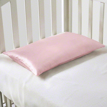 Organic Mulberry Silk Baby Pillowcase with Zipper, Small 10"x13" Pillow Cover for Boys & Girls, Ideal for Bed & Travel, Soft for Kids Hair & Skin, Hypoallergenic Pillowcases for Toddlers (Pink)