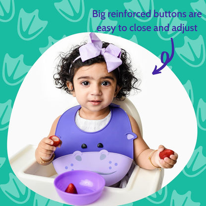 Silly Goose Silicone Animal Baby Bibs for Babies and Toddlers, Waterproof, Adjustable, Soft, Extra