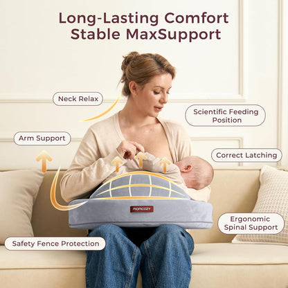 Momcozy Exclusive Memory Foam Nursing Pillow - Pioneering Safety Fence-Plus Size Breastfeeding