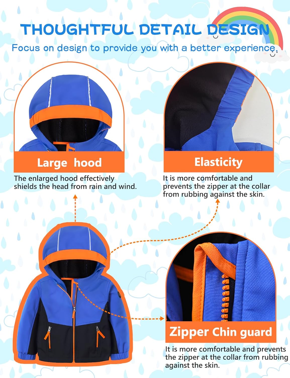 GEMYSE Toddler Boys Jacket Water repellent Baby Kids Windbreaker Jacket Fleece Toddler Coat Spring Fall Outerwear