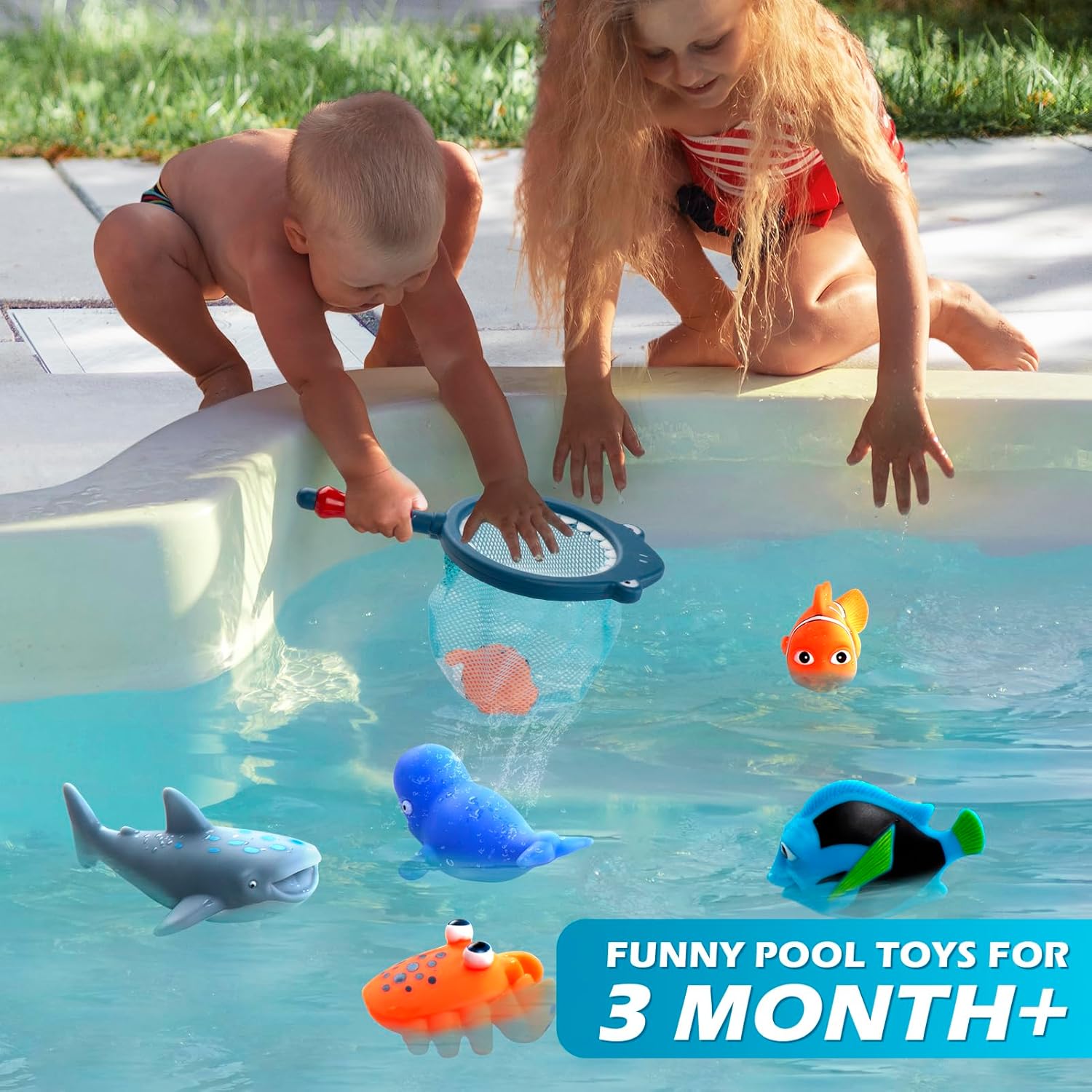 No Hole Mold Free Bath Toys for Toddlers 1-3, Water Toys for 6-12 Months Infants with Storage Bag