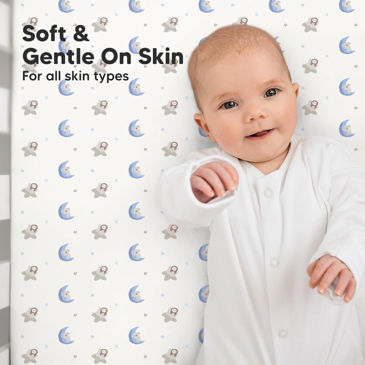 KeaBabies 2-Pack Organic Crib Sheets for Boys, Girls - 52x28 Fitted Crib Mattress Sheet Neutral