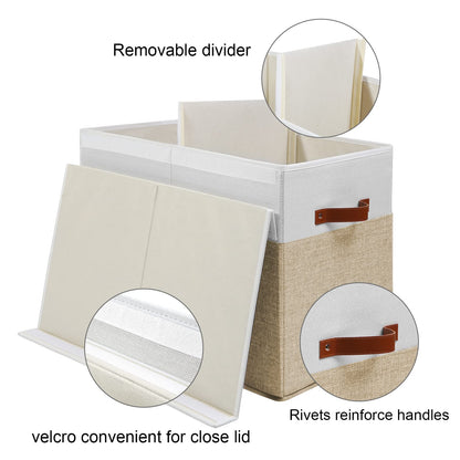 Large Toy Storage Box with Lid, Toy Chest Bin Boxes Basket with Dividers