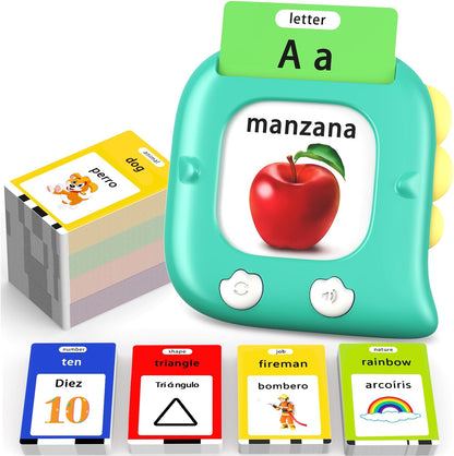 Kidzdo Talking Flashcards for Toddlers, 520 Bilingual English Sight Words Educational Learning Toy, Birthday Xmas Gift for Kids 2-6, Pocket Speech Therapy Toys