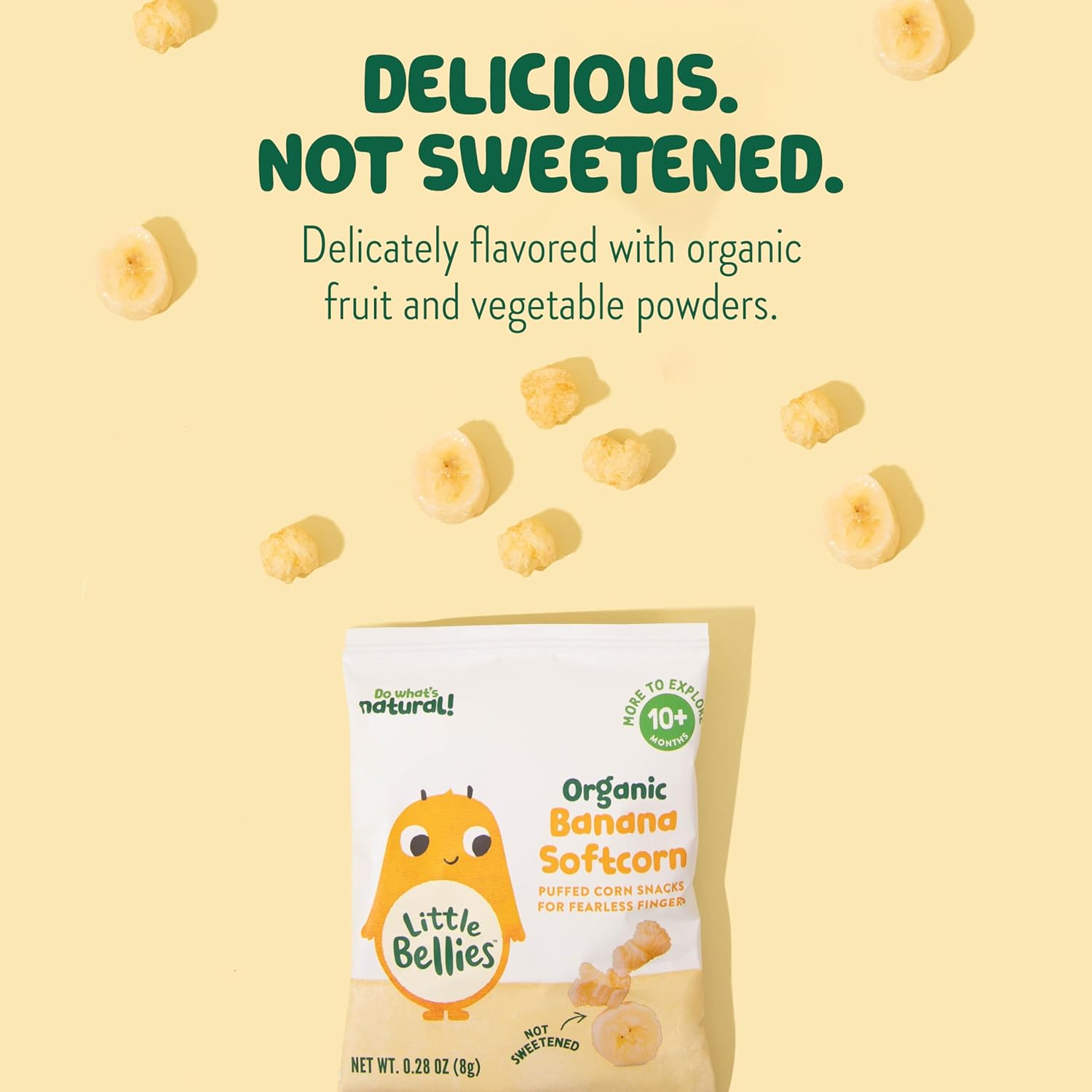 Little Bellies Organic Softcorn Variety Pack, Apple & Berry and Banana (Pack of 18 x 0.28 oz