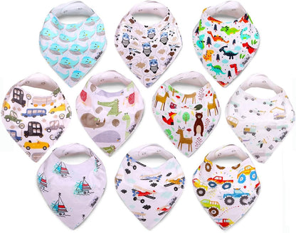 Organic Cotton Baby Bibs – Soft Teething & Drool Bib for Newborns & Toddlers – Hypoallergenic, Absorbent, Snaps
