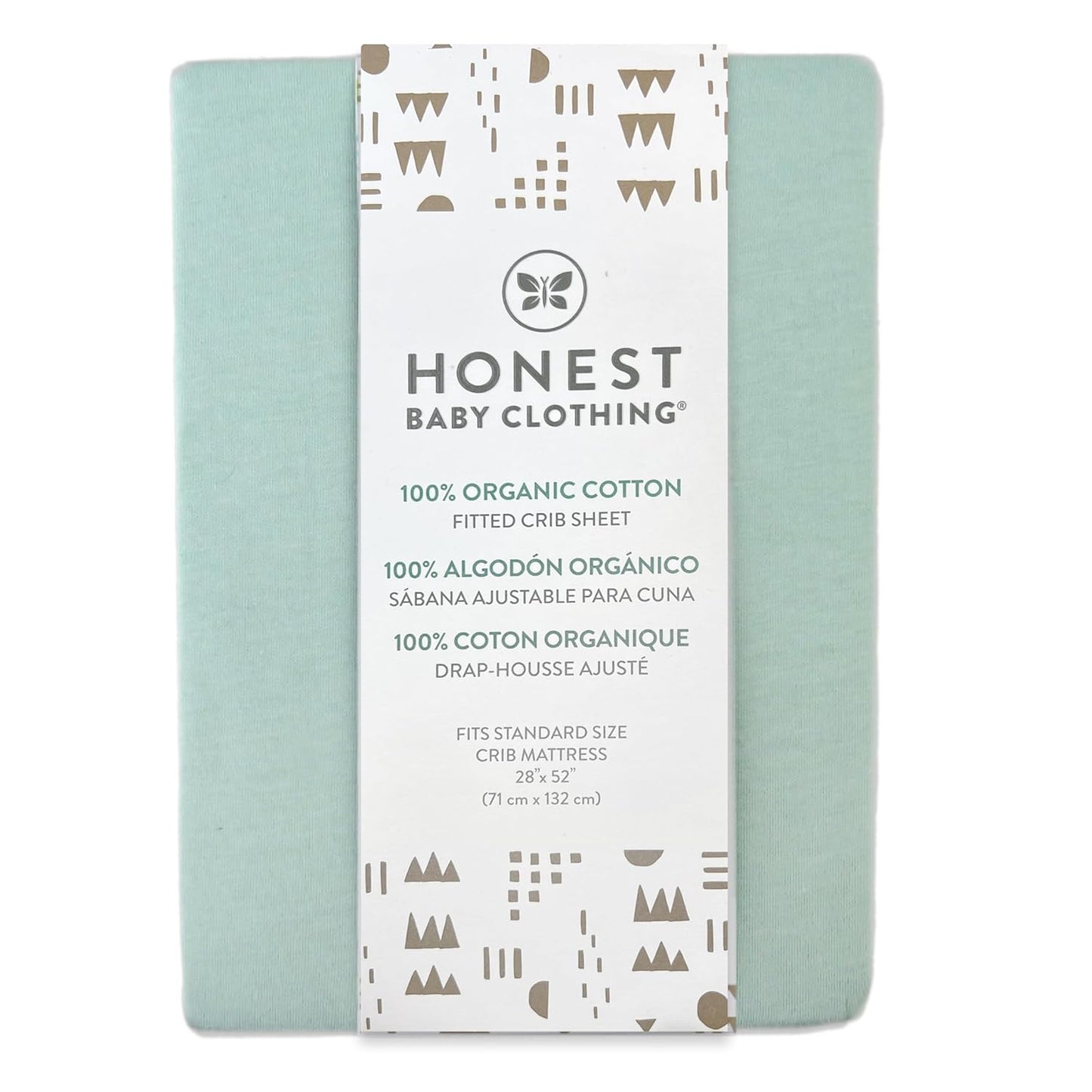HonestBaby Unisex-Baby Fitted Crib Sheets Set Standard Mattress, 100% Organic Cotton Baby Boys