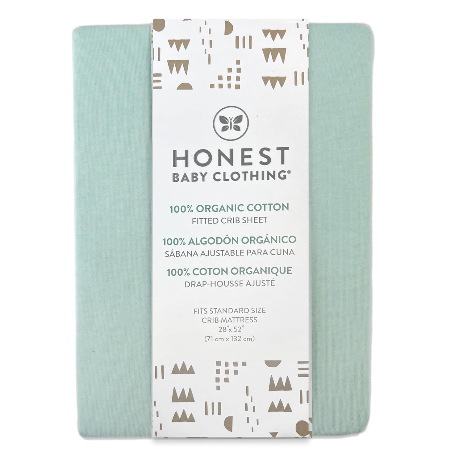 HonestBaby Unisex-Baby Fitted Crib Sheets Set Standard Mattress, 100% Organic Cotton Baby Boys