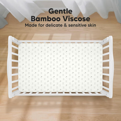 KeaBabies 2-Pack Baby Crib Sheets for Boys, Girls - 52x28 Viscose Derived from Bamboo Toddler Bed