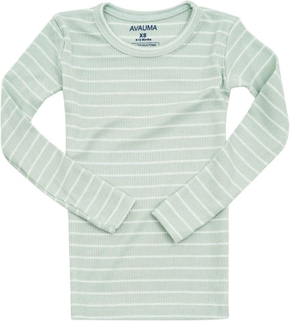 AVAUMA Stripe Pattern Baby Boys Girls Pajama Set Kids Toddler Snug fit Ribbed Sleepwear pjs for Daily Life Style